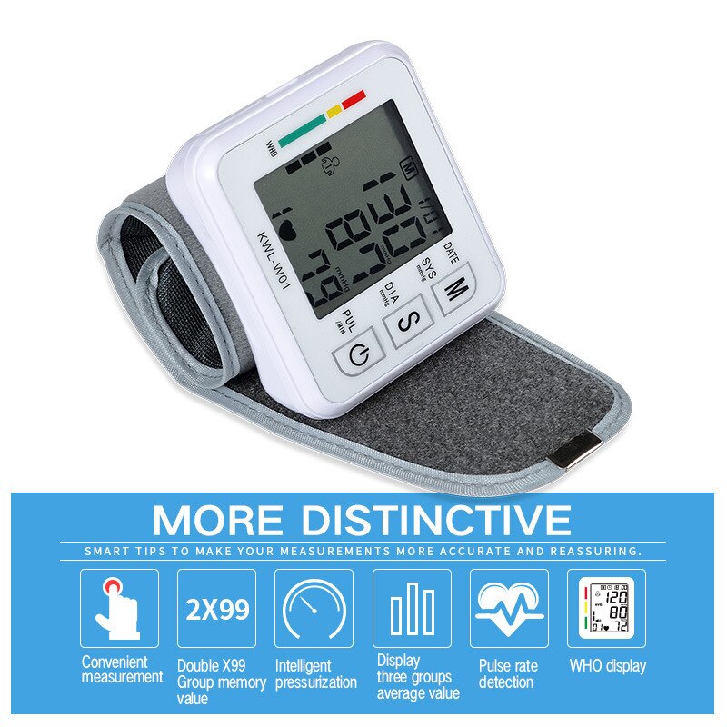 Automatische Pols Bloeddrukmeter Bloeddrukmeter Hartslagmeter Tonometer Bp Monitoren