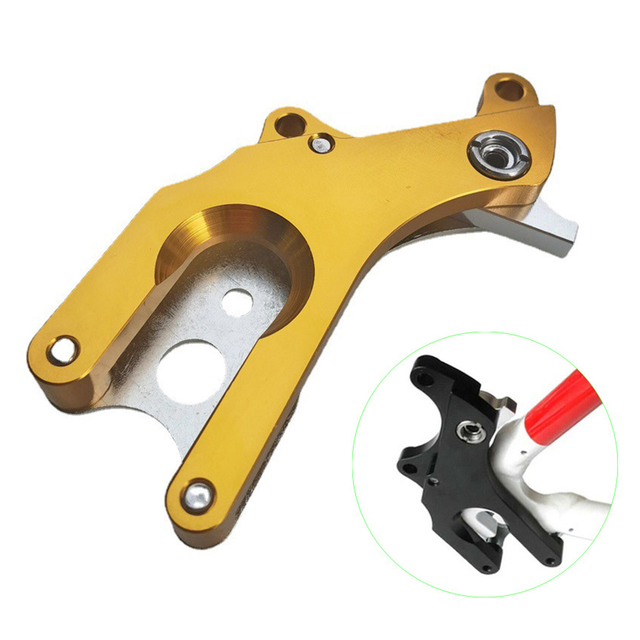 Bike No Disc Frame Mount MTB Road Bike Disc Brake Conversion Seat Disc Brake Adapter Cycling Accessories: Gold