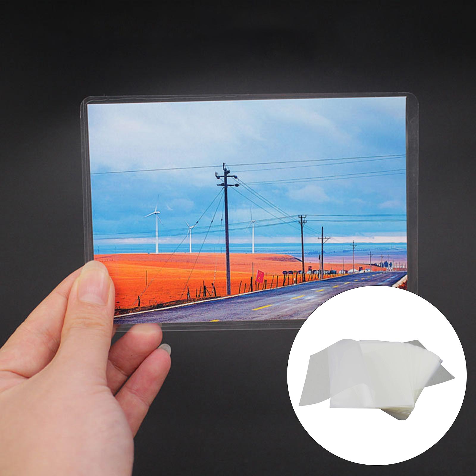 Set of 100 Clear Laminating Pouch Film Photo Protective Film Laminator Film for Card Photo Picture files Laminator