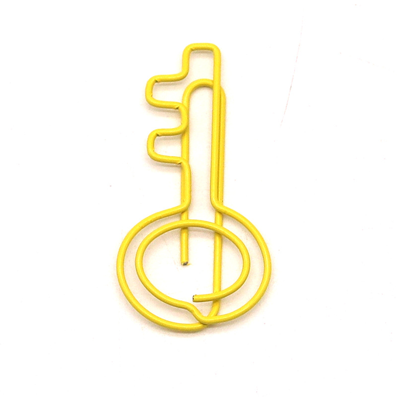 Key Shape Binder Metal Color Paper Clip Office Accessories Folder Office Stationery Paper Material Paper Clips Binding Supplies: WHITE