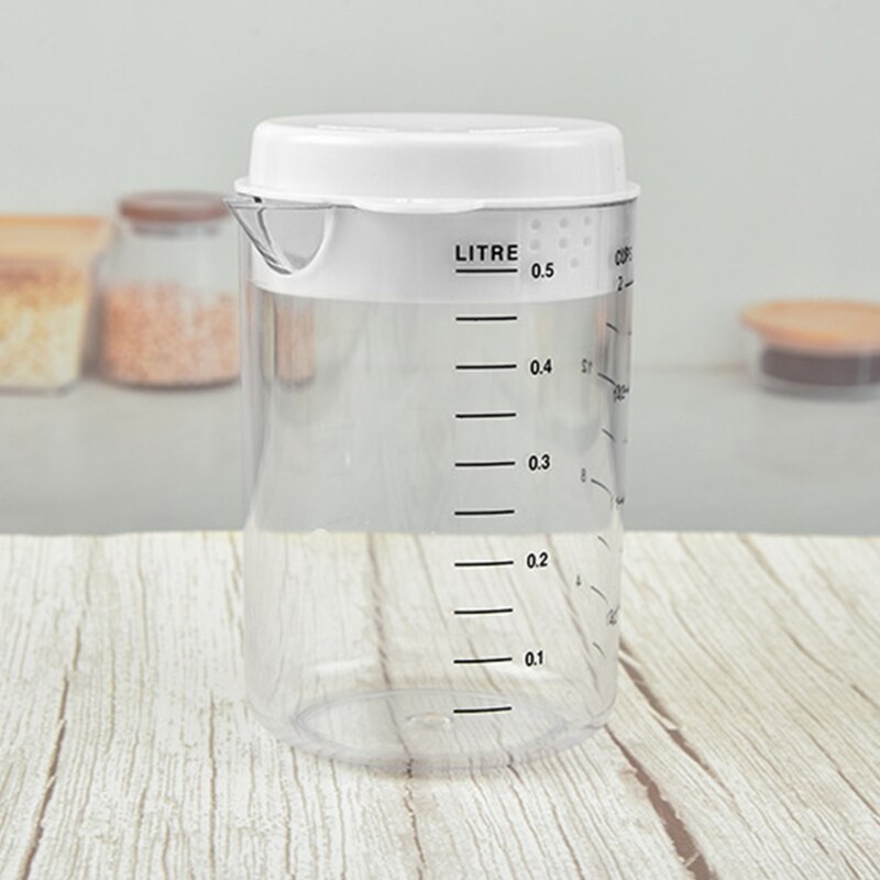 Clear Weegschalen Beker Mok 500Ml Capaciteit Plastic Bakken Maatbeker Mengen Pitcher Keuken Praktische Meetinstrument