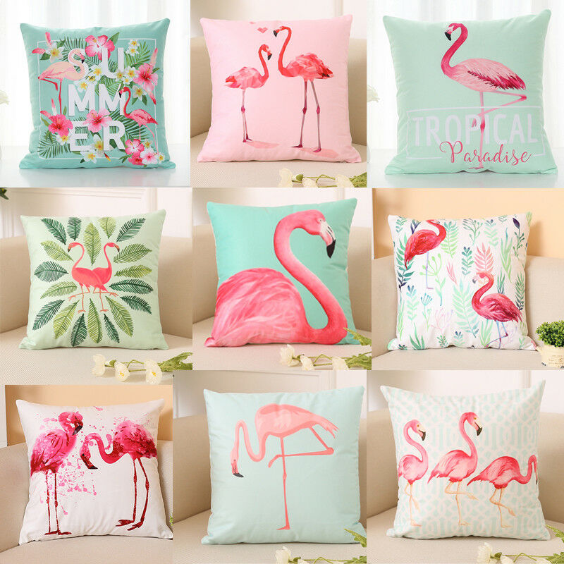 Nordic Flamingo Tropische Blad Kussenhoes Bloem Polyester Sierkussen Woondecoratie Sofa Decoratieve Kussensloop