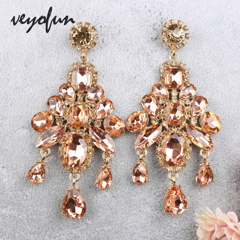 Veyofun Vintage Crystal ZA Earrings Luxury Party Dangle Earrings Jewelry for Woman