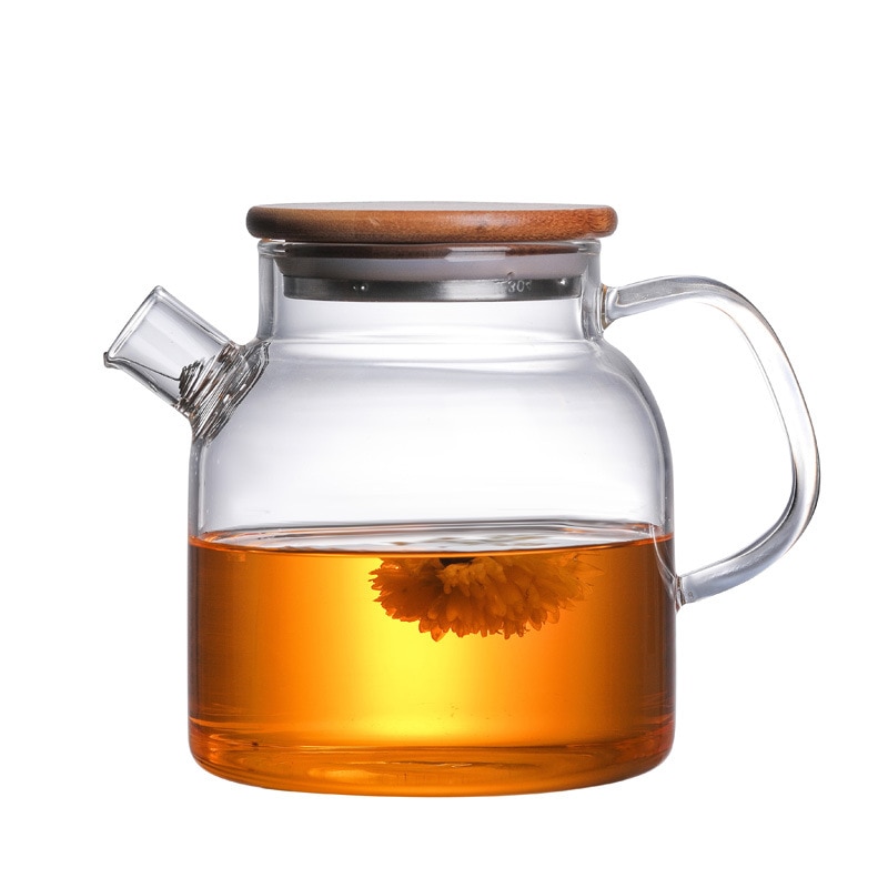 Borosilicaatglas Theepot Grote Transparant 600Ml 1L/1.8L Hittebestendig Grote Clear Pot Bloem Set Puer Waterkoker kantoor Thuis Tool