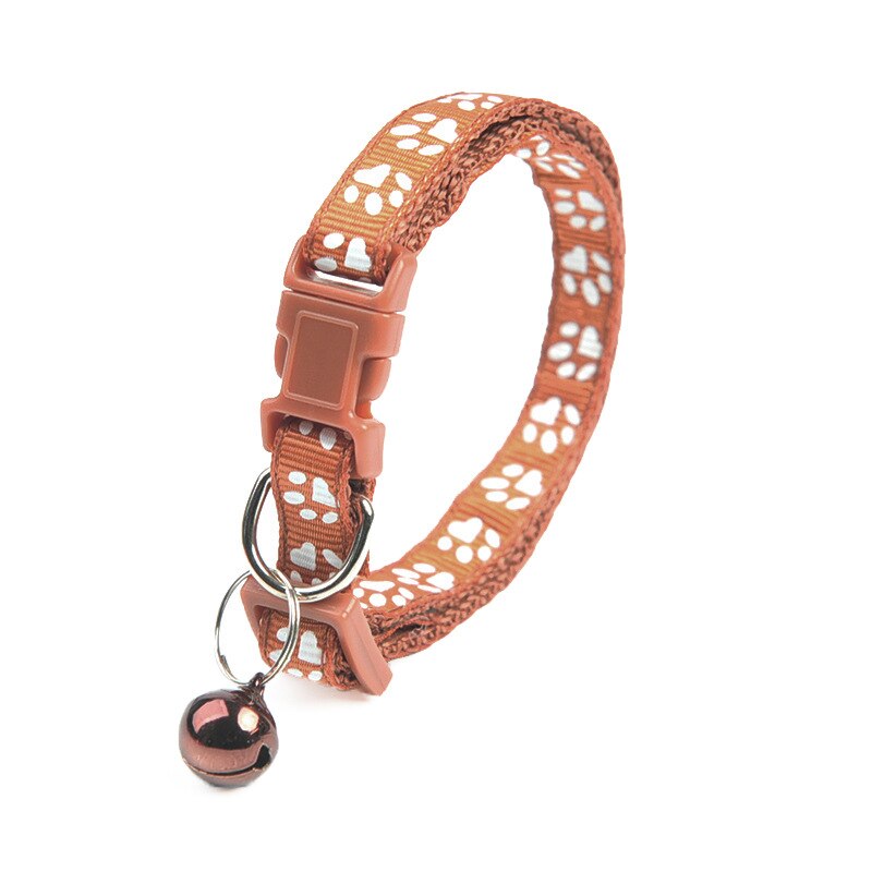 Cute Cat Safety Breakaway Light Collar With Bell Pet Dog Neck Belt Collars Kitten Accessories Collier Chat Anti Etranglement 2: Brown