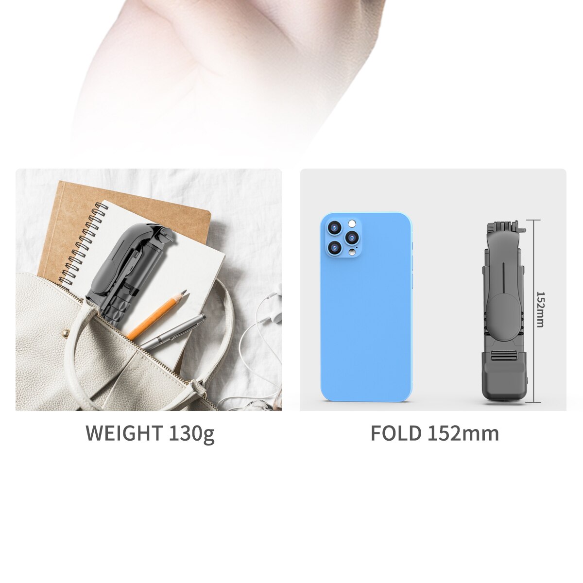 FANGTUOSI 152mm Mini Wireless bluetooth selfie stick Foldable mini tripod With Fill Light 360° Rotation Phone Stand Holder