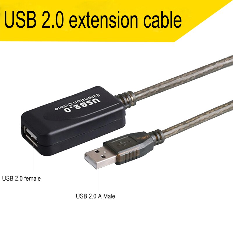 Repetidor activo USB2.0/USB 3,0 Cable de extensión 5M integrado IC Chipset cable de extensión de macho a hembra con amplificador/amplificador: USB2.0