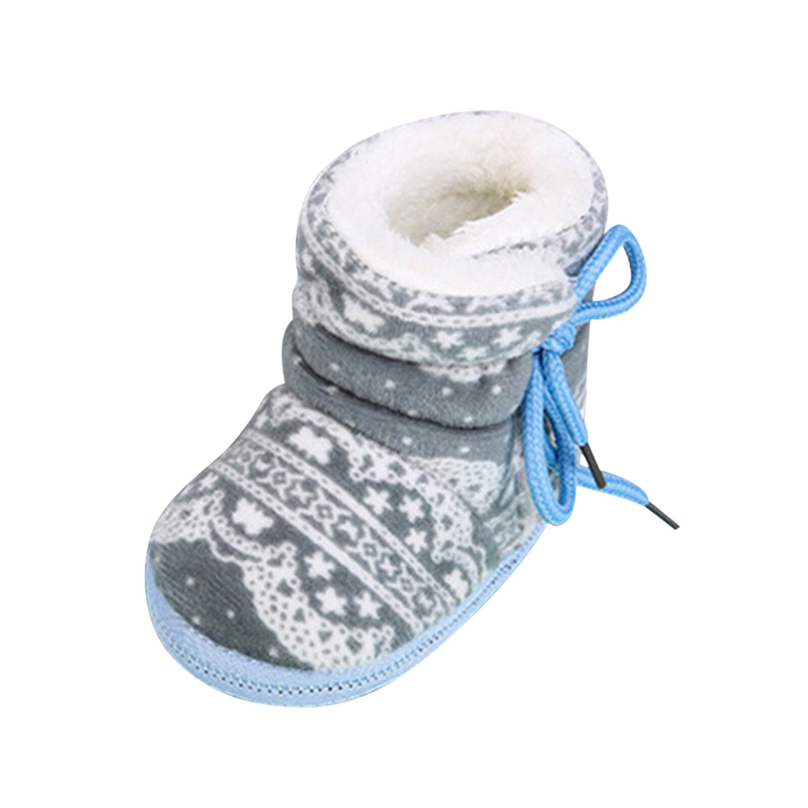 Newborn Baby Toddler Shoes Boys Print Boots Soft Bottom Non-slip Plus Velvet Warm Baby Shoes For Toddlers