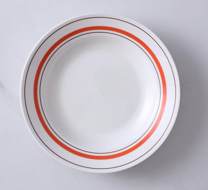 Line Ceramic Plates Nordic Breakfast Dessert Cake Pasta Bread Personality Simple Home Restaurant Durable Deep Plates: Silver