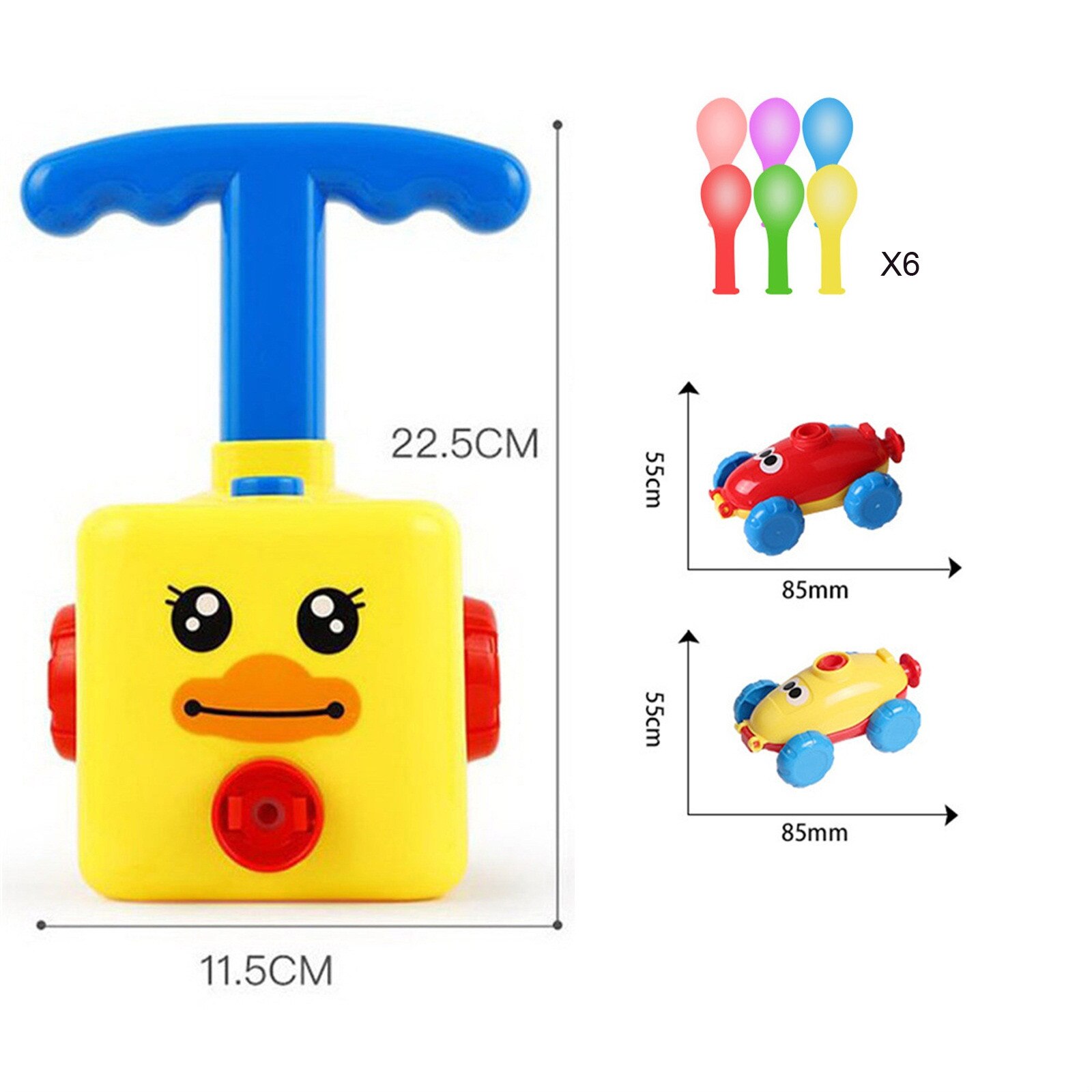 Inertiële Power Ballon Auto Opblaasbare Ballon Pomp Hand Push Mini Plastic Inflator Luchtpomp Power Science Experiment Speelgoed Voor Kid