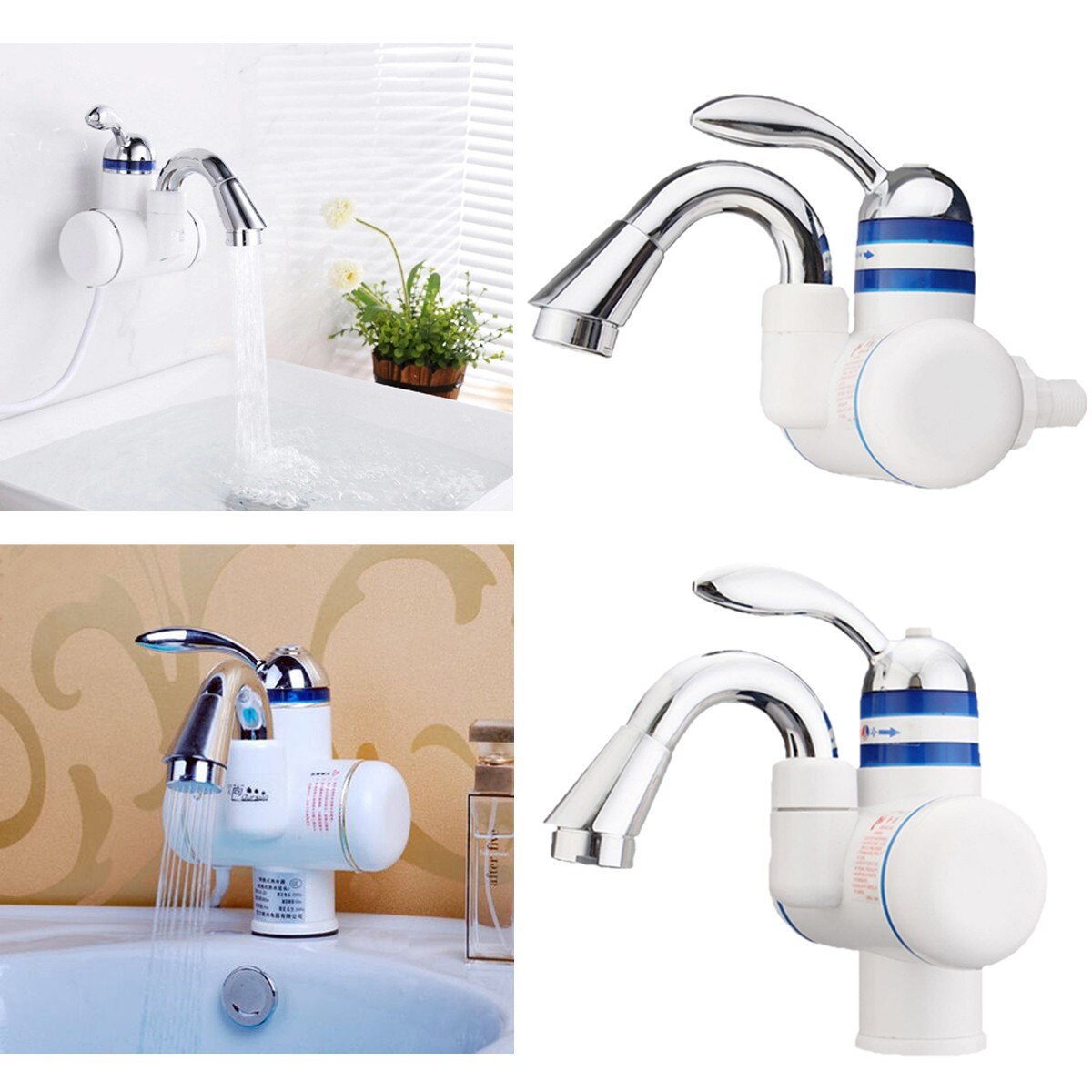 3000W Tankless Instant Electric Water Heater Kitchen Basin Faucet Waterproof And Cold Bathroom Mixer Water Taps 220V