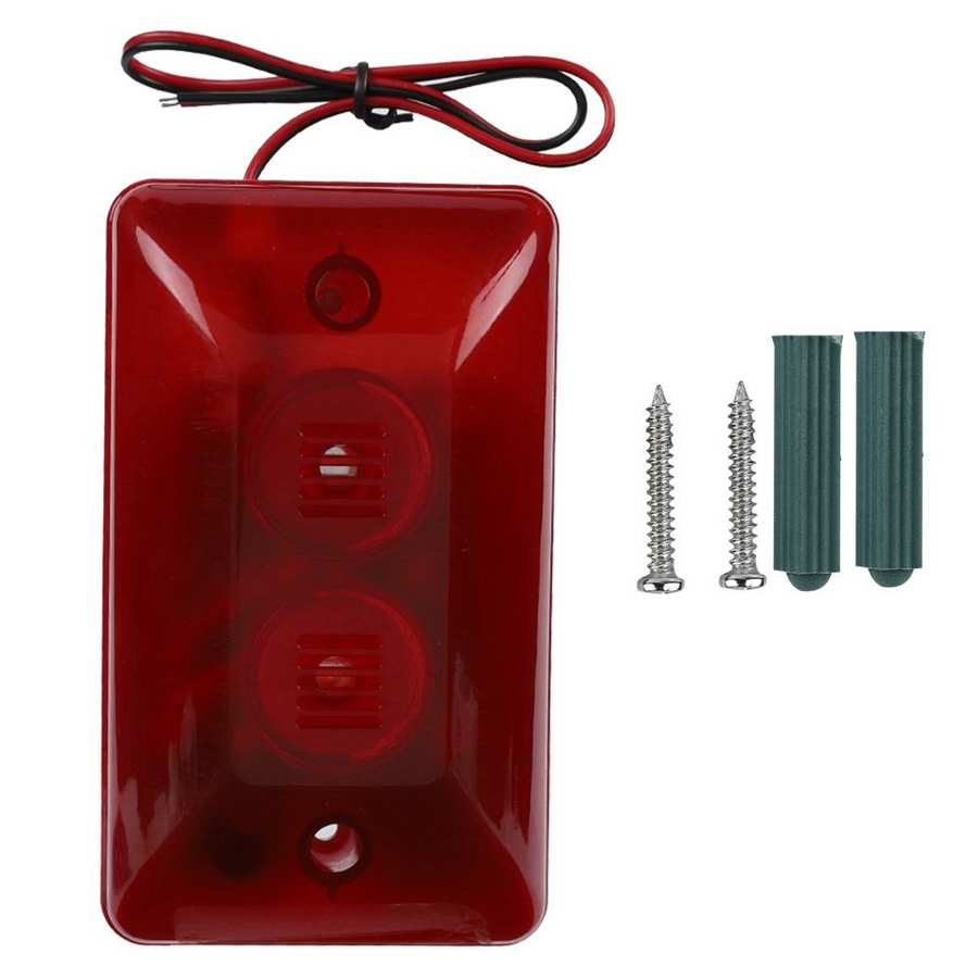 sirena alarma 12V 15W Wired Strobe Siren Sound Alarm Strobe Flashing Red Light Sound Siren for Home Hotel siren