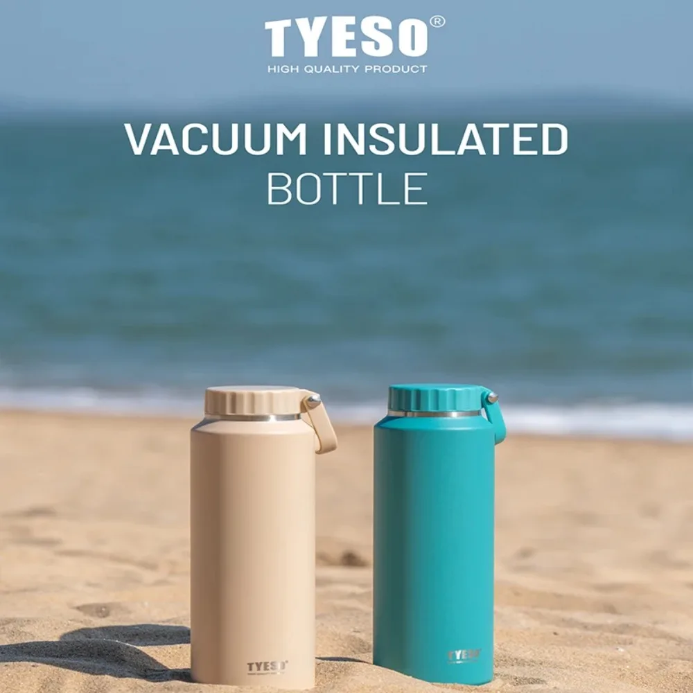 Tyeso 500ml 710ml bärbara isolerade vattenflaskor med stor kapacitet, sportvattenflaskor som håller kyla och värme, termosmugg