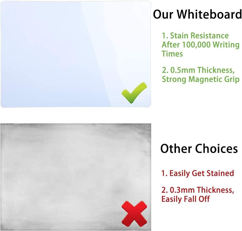 Stort magnetisk whiteboard-tavleark til køleskab 20 x 13 tommer - whiteboardtavle til køleskab - køkkentavle
