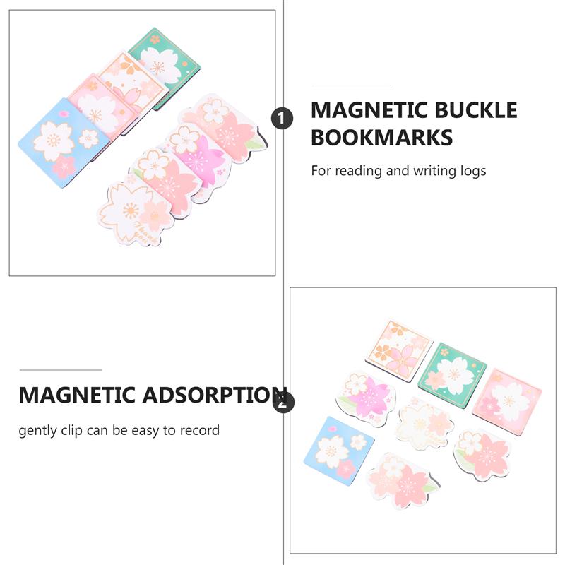 8Pcs Magnetic Bookmarks Paper Clip Bookmarks Exquisite Reading Bookmark