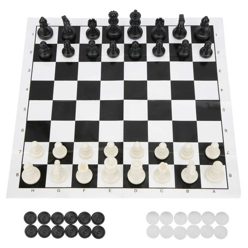 Checkers Set Chess Set 2 in 1 Travel Board Games Set Portable Chess and Checkers Set for Kids and Adults Chess Board Game