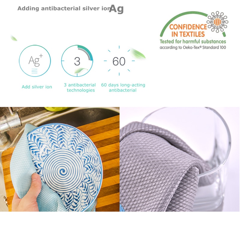 Microfiber Cloth for Glass 15.7"x15.7" Wine Glass Cleaning towel Clean Windows & Mirrors No Scratch Lint Free cloths kitchen