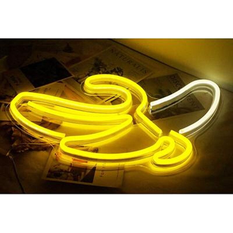 Banan form neon lys skilt væg hængende til jul fødselsdag fest hjem stue indretning neon væg lamper usb drevet