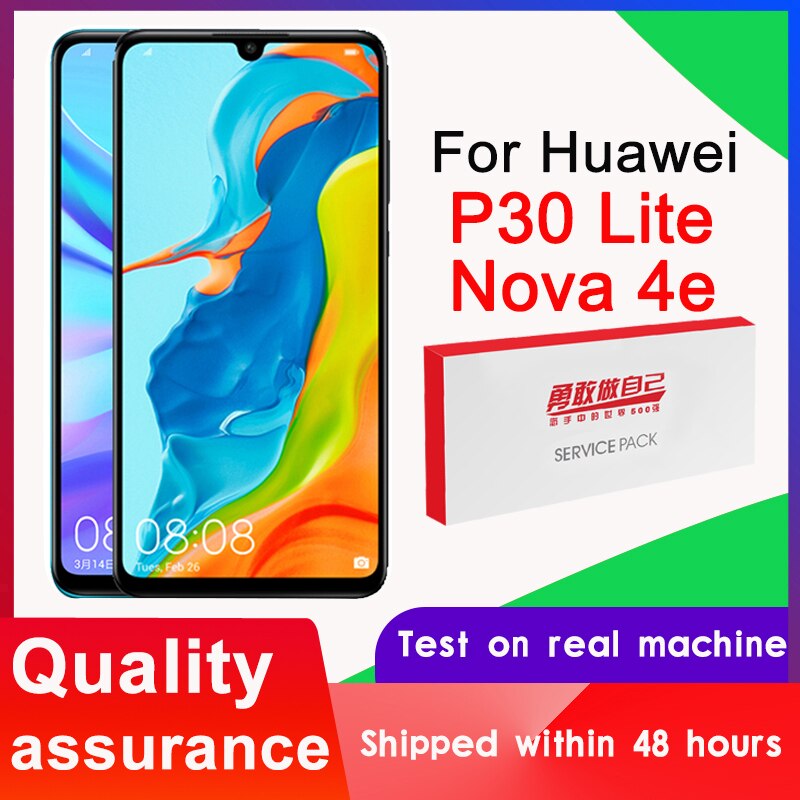 Reemplazo de pantalla para Huawei P30 Lite Nova 4e, montaje de digitalizador de pantalla táctil LCD MAR-LX1 LX2 AL01, probado al 2312x1080