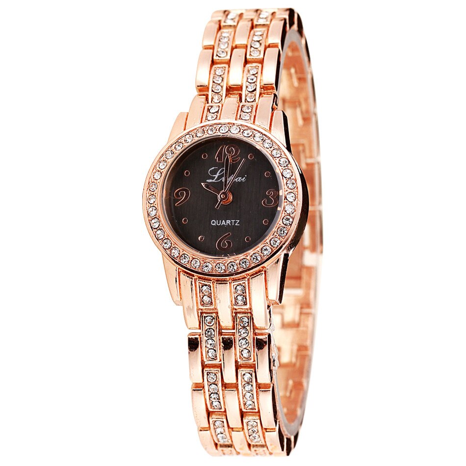 Lvpai gull dameklokker armbåndklokke quartz armbåndsur dame luxe klokke kvinner kjole klokker kvinneklokke #a: B