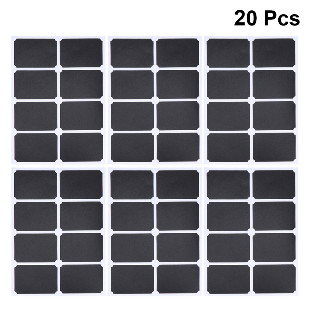 10 Vellen Uitwisbare Schoolbord Label Pvc Blackboard Stickers Schrijven-Op Sticker Voor Jar Fles Bus (Zwart)