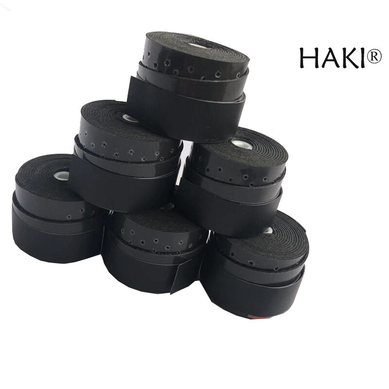 HAKI-empuñaduras de tenis adhesivas, mango de raqueta de tenis perforada, de color negro, sobre agarre, 10 Uds.,