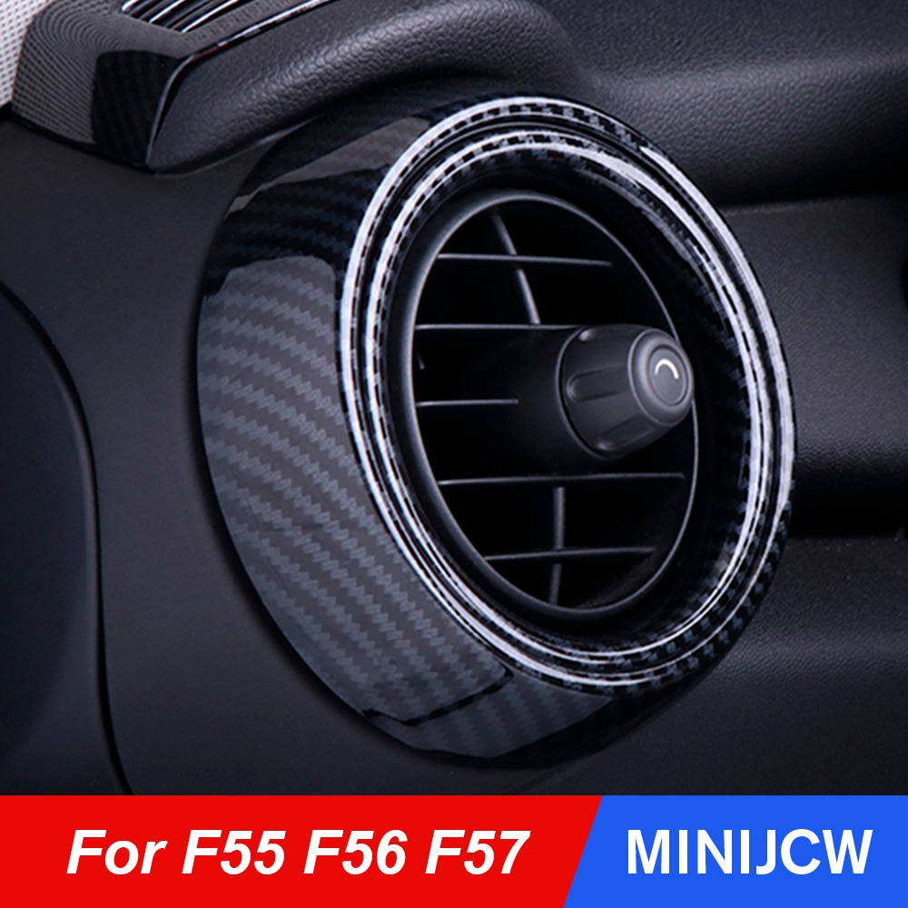 Anel de ventilação de ar do carro saída capa caso escudo de fibra carbono habitação adesivo decoração para mini cooper um s jcw f55 f56 f57 acessórios