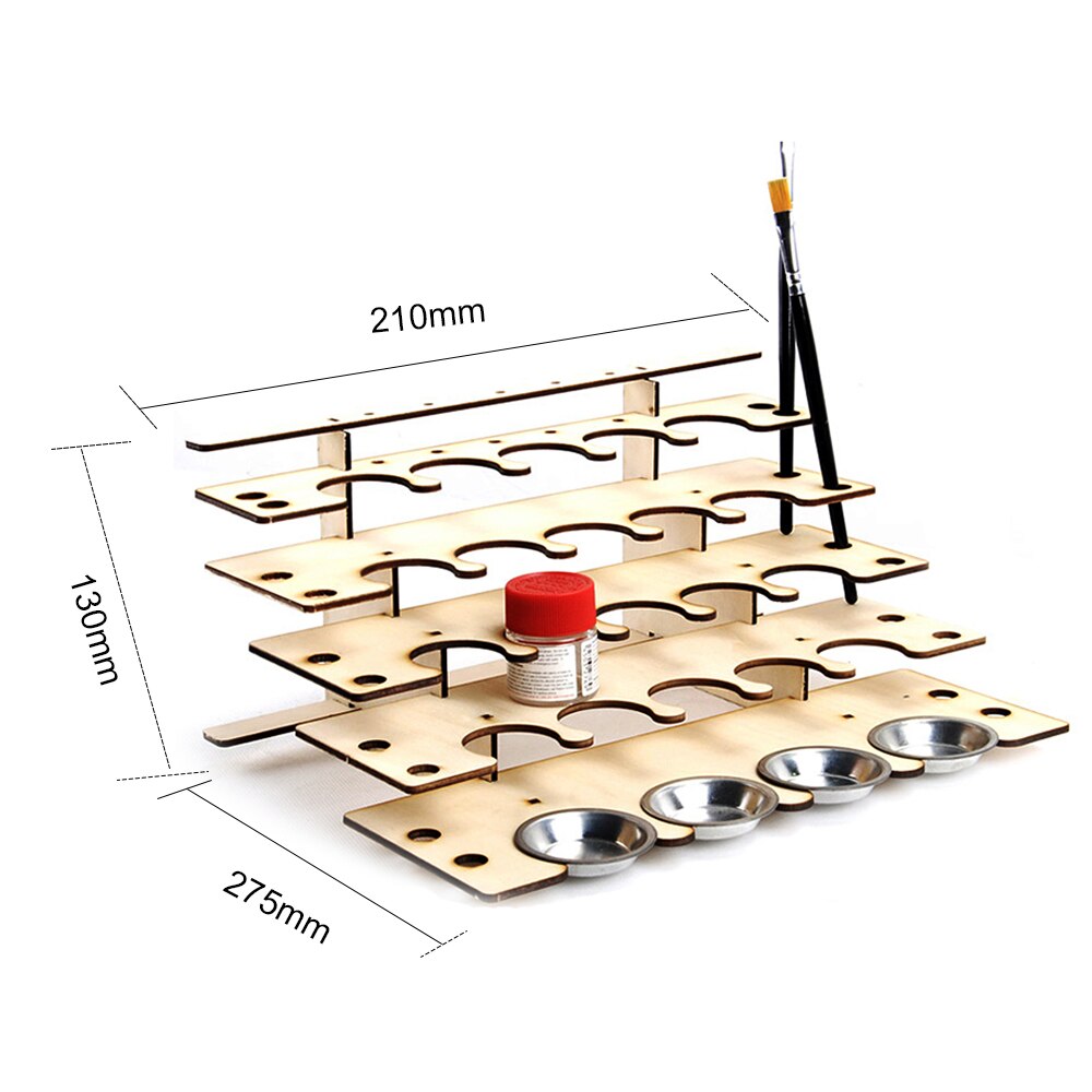 Diy træ maling rack stativ maleri blæk flaske opbevaring holder organisator pigment hylde malerier beslag børster værktøj stativ