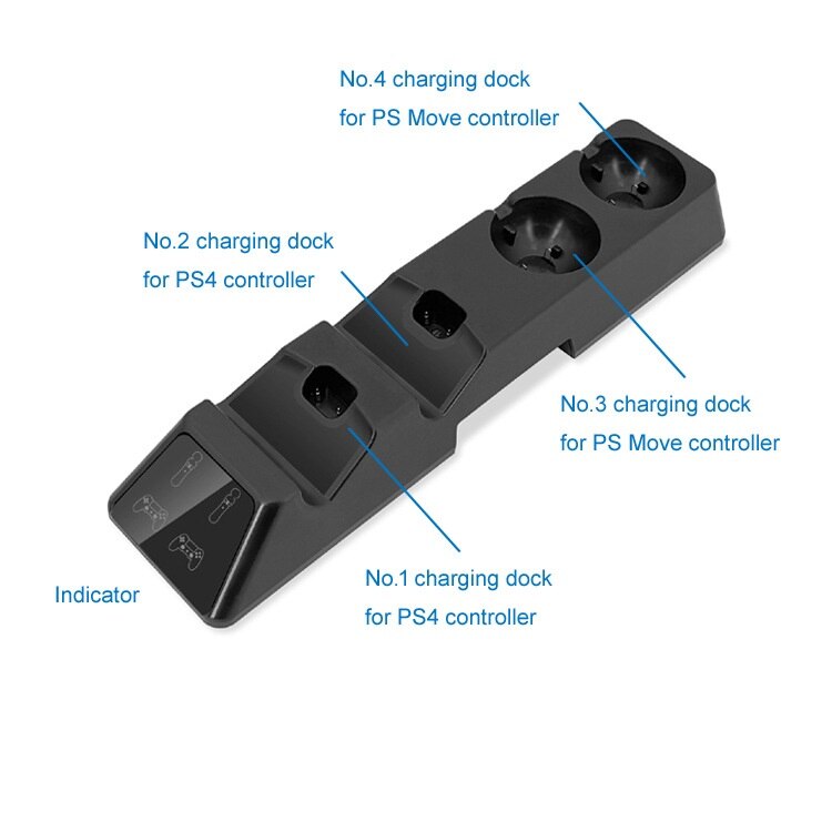 Led Indicator 4 In 1 Usb Dock Station Stand Charger Met Opladen Converter Houder Voor PS4/Slim/Pro /Ps Move Draadloze Controller