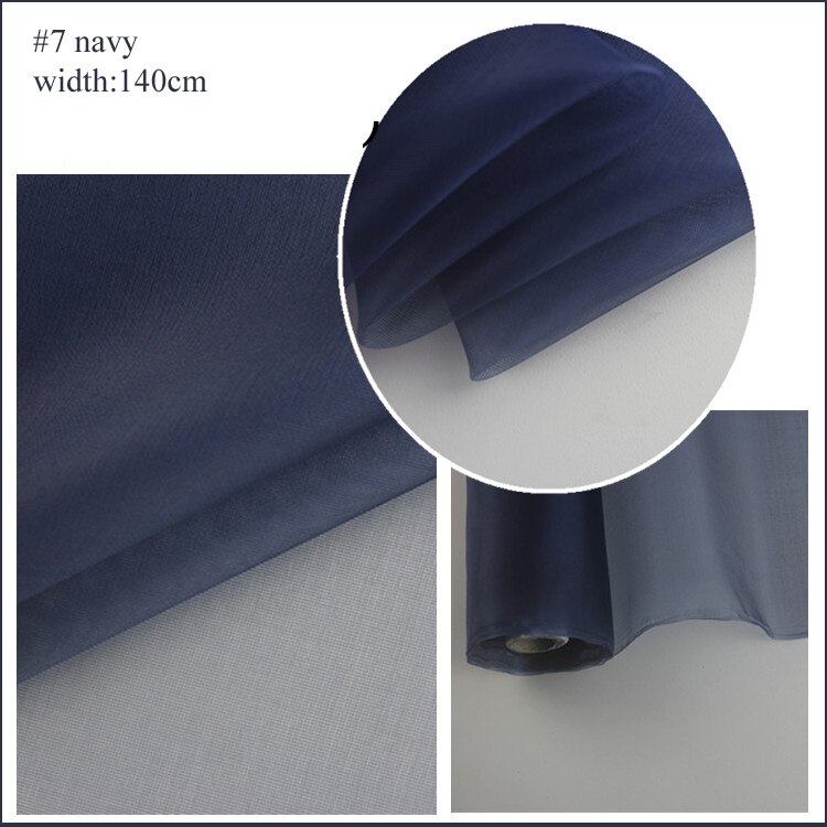 100cm*140cm hvid sort silke gaze stiv brudekjole materiale rent silke mesh: 7 flåde