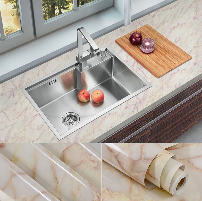 Moderne Marmor Selbst Klebe Tapete Küche Schrank Vinyl Kontaktieren Papier Möbel Tisch Regal Schublade Wasserdichte Wand Aufkleber