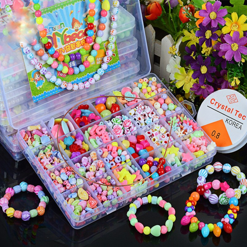 24 grade artesanal frisado brinquedos para crianças hama contas crianças artesanato diy pulseira colar fazer jóias kit meninas presente