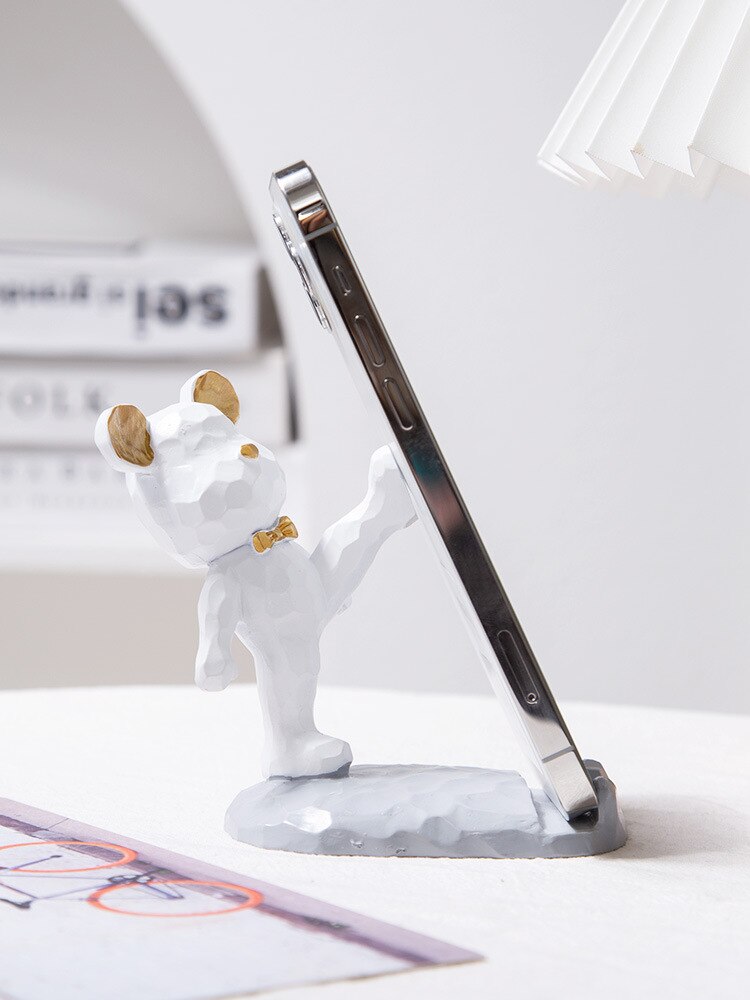 Creatieve Mode Schattige Beer Mobiele Telefoon Houder Desktop Versieren Ornament Meisje Valentijnsdag Aanwezig Stevige Mobiele Telefoon Houder