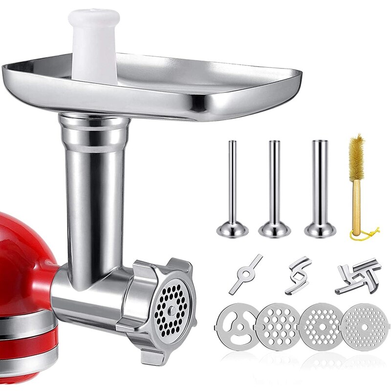Metal Food Grinder Attachment For Kitchenaid Stand Mixers, Meat Grinder Sausage Stuffer Attachment Set: Default Title