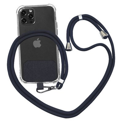 Telefoon Lanyard Verstelbare Afneembare Nekkoord Lanyard Strap Mobiele Telefoon Strap Universele Crossbody Nylon Patch Telefoon Lanyards: Blue