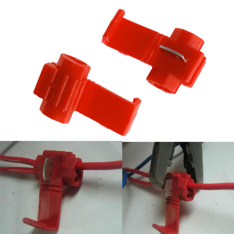 50pcs/Lot Red Scotch Lock Wire Connectors Quick Splice Terminals Crimp Electrical Cable Connectors With Insulating Safety Cover