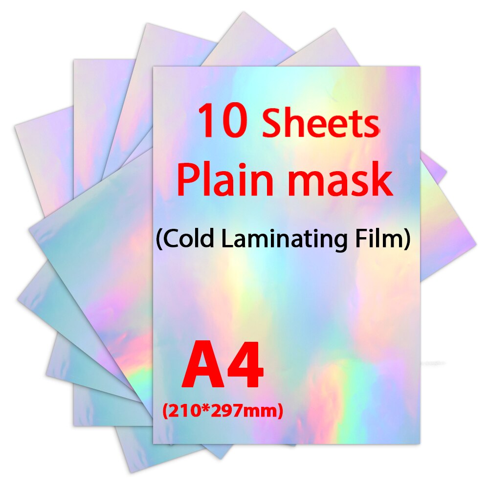 100 Sheets Self Transparent Foil Adhesive Tape Broken Glass Cold Laminating Film On Paper Plastic DIY Package Color Card Photo: 10-Transparent Foil