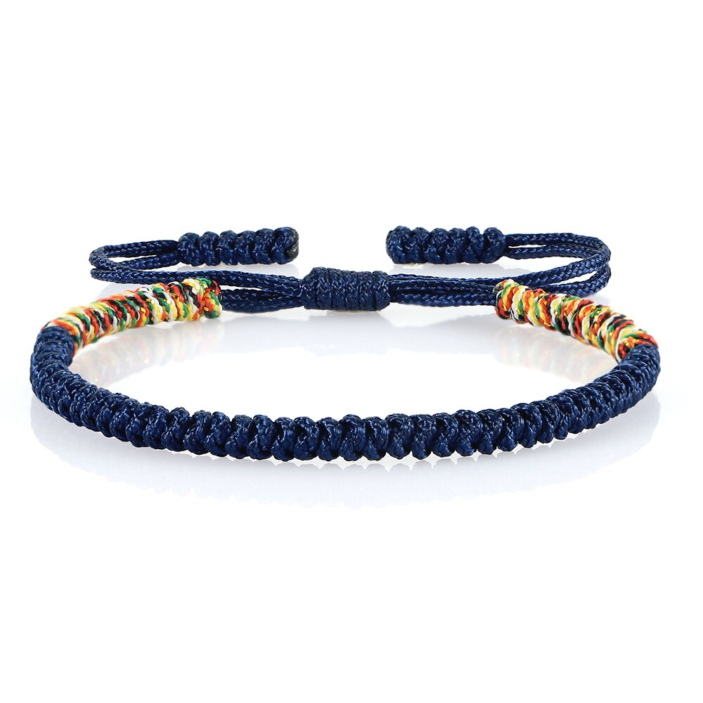 Gevlochten Touw Armband Handgemaakte Tibetaanse Boeddhistische Multicolor Knopen Armbanden Vrouwen Mannen Beste Vriend Mode-sieraden: blue