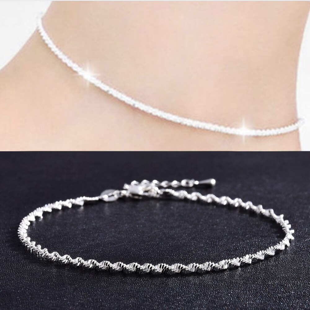 Ankle Bracelet Women Silver Color Anklet Foot Jewelry Chain Beach