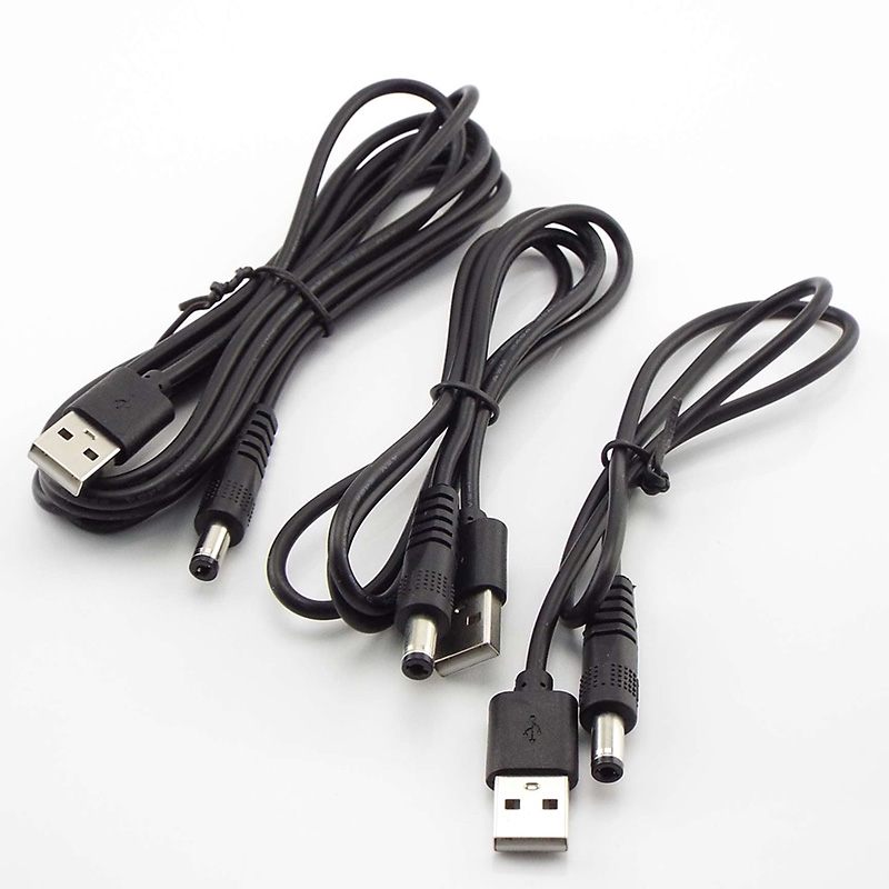 1/5x Wtyczka męska USB A do DC 2,5 3,5 1,35 4,0 1,7 5,5 2,1 5,5 2,5 mm Wtyczka zasilacza typu A Przedłużacz przewodów złącza