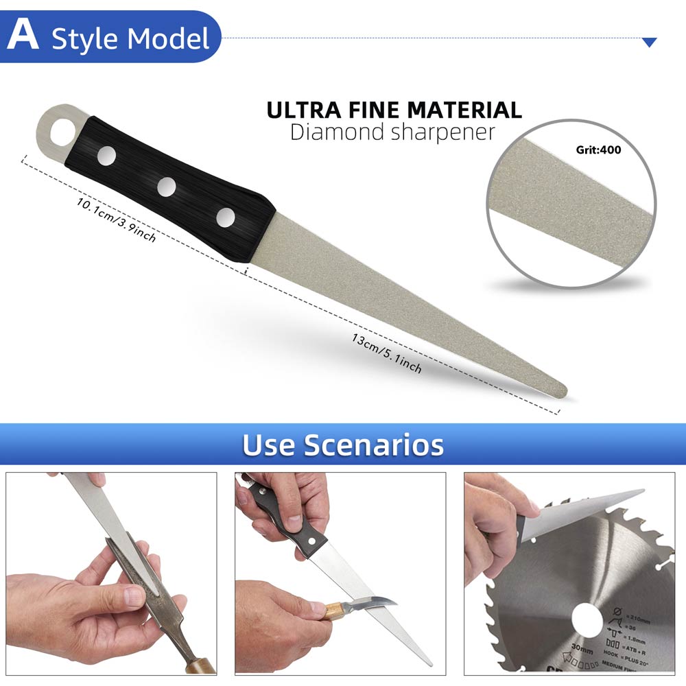 Messenslijper Diamond Taper Bestand Slijper Slijpen Gebogen Oppervlak Voor Mes Schaar Honen Bar Keuken Slijpen Tool