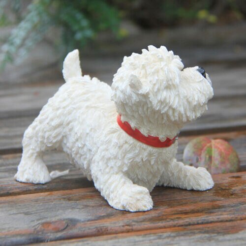 JJM-figura de Mascota de Inglaterra West Highland, perro Terrier blanco, coleccionista, modelo de Animal de PVC educativo para niños y adultos, para niños