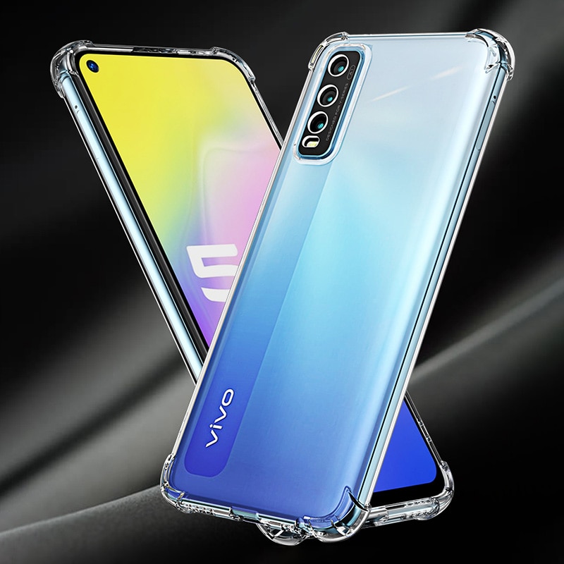 Funda airbag-stoßschutzhülle für vivo  y11s y12s y20 y20a y20g y20i y20s y20sg y30g, weiche, transparente, dünne tpu-silikonhülle