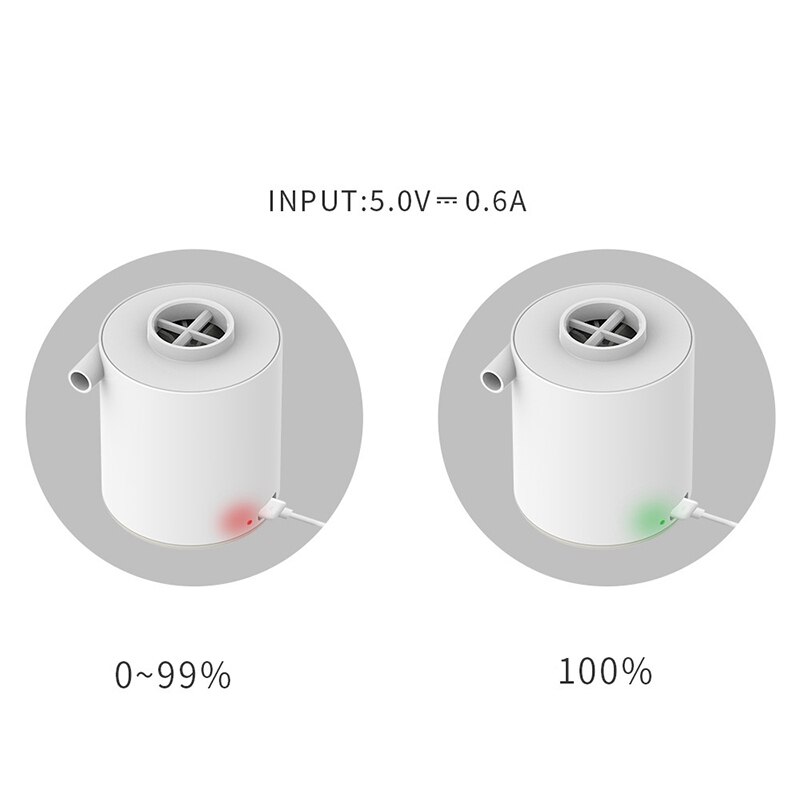 2 in1 pumpe luftpumpe med batteri usb genopladelig letteste luftpumpe hurtig oppustning tømning for luftmadras pool legetøj