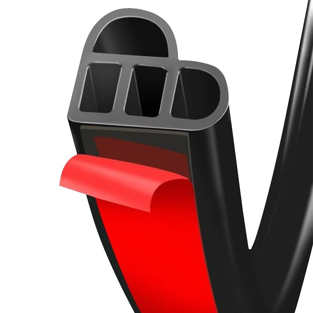 10M Car Rubber Strip Universal Door Window Easy Install For Sealing Waterproof Shock Absorption Noise Reduction Self Adhesive