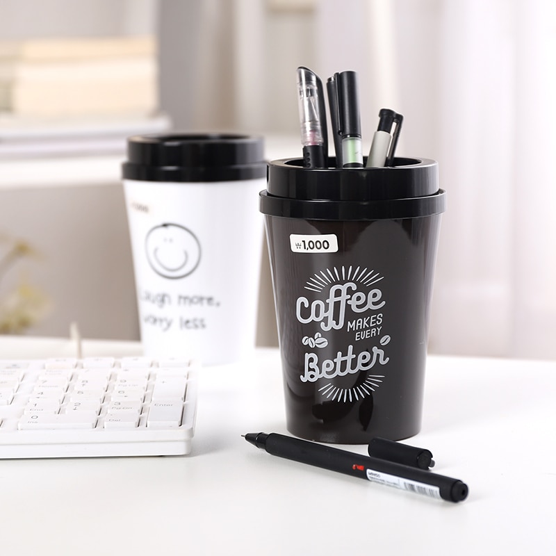 Koffie Cup Plastic Pen Houder Potlood Stand Desktop Storage Case Box Bureau Organizer Papierwaren Voor Studenten