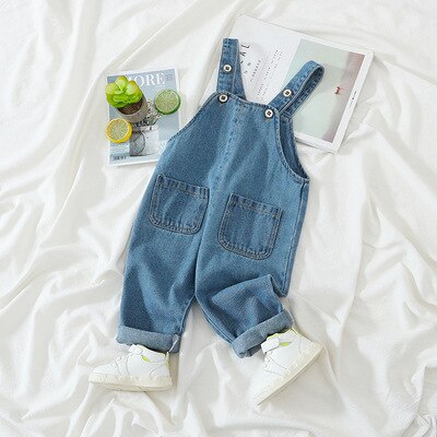 Kinderen Overalls Lente Baby Jongens Jeans Koreaanse Baby Denim Jarretel Broek Casual Solid Baby Denim Broek overalls