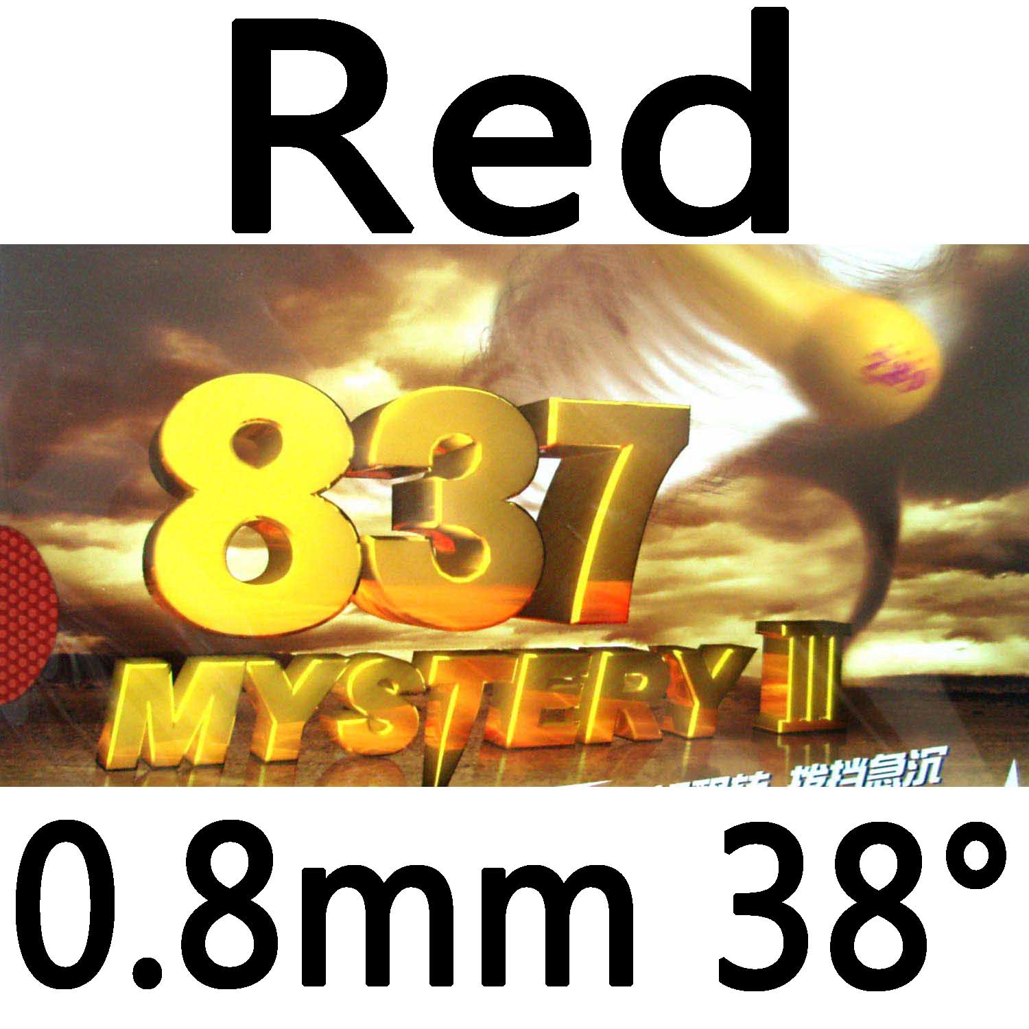 RITC 729 Friendship 837 Mystery III Long Pips-Out Table Tennis Rubber With Sponge: Red 0.8mm H38