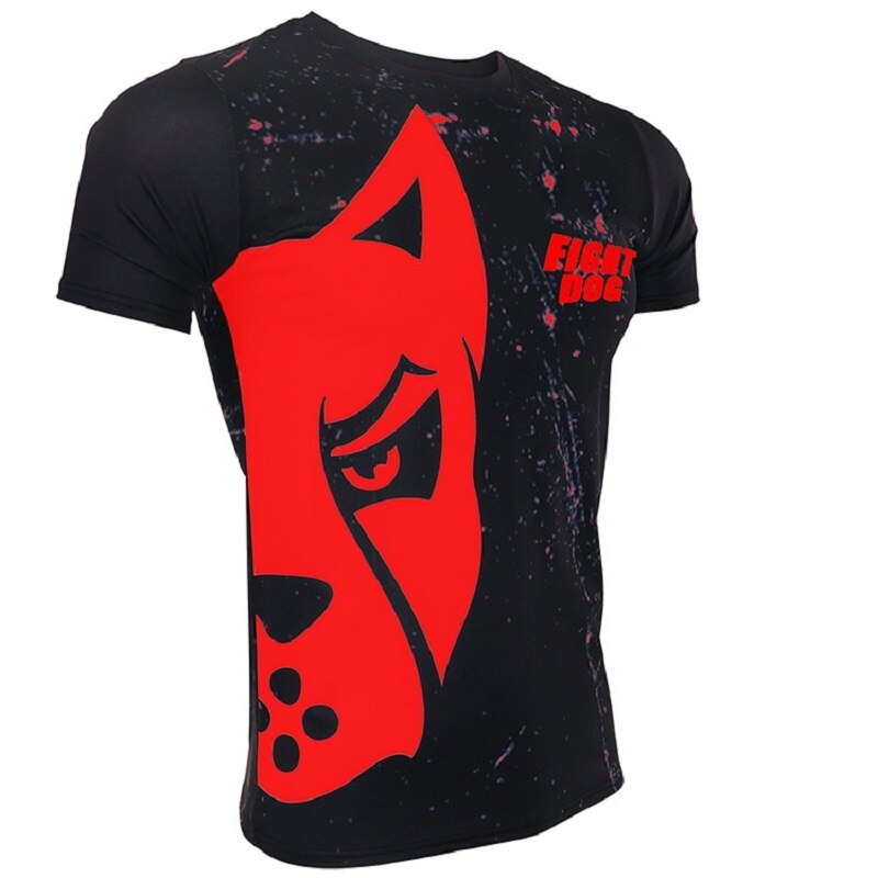 Camiseta deportiva de lucha MMA para hombre, pantalón corto de entrenamiento muscular, manga para correr, artes marciales mixtas, entrenamiento de boxeo tailandés, rebote