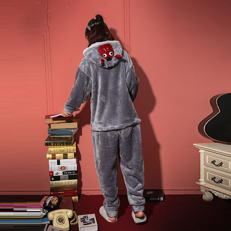 Koppels Pyjama Jumpsuits Vrouwen Mannen Winter Dikker Dier Paard Nachtkleding Pyjama Homewear Soft Warm Pijamas Onesie Plus Size